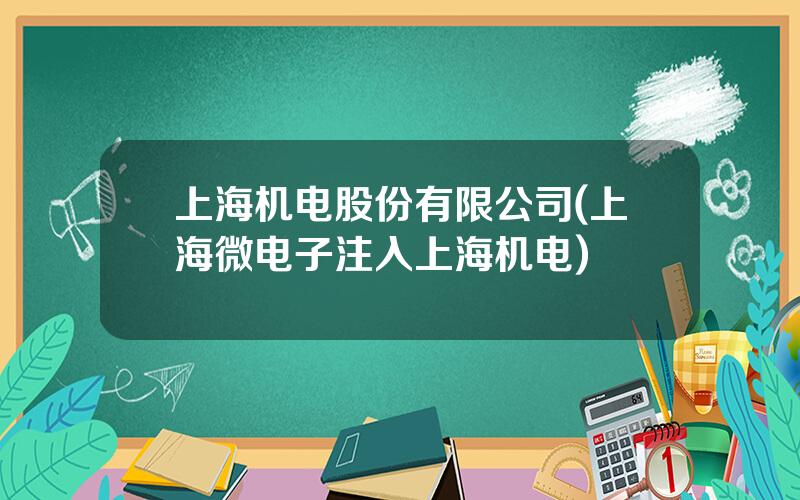 上海机电股份有限公司(上海微电子注入上海机电)