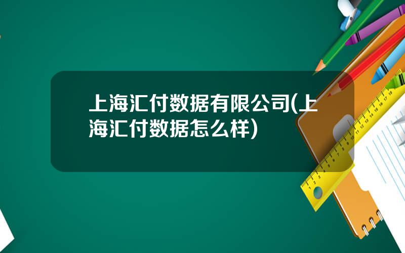 上海汇付数据有限公司(上海汇付数据怎么样)