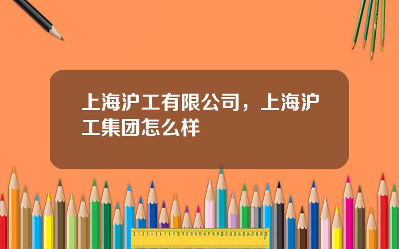 上海沪工有限公司，上海沪工集团怎么样
