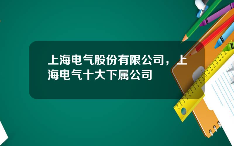 上海电气股份有限公司，上海电气十大下属公司