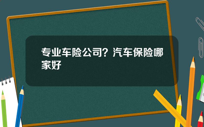 专业车险公司？汽车保险哪家好