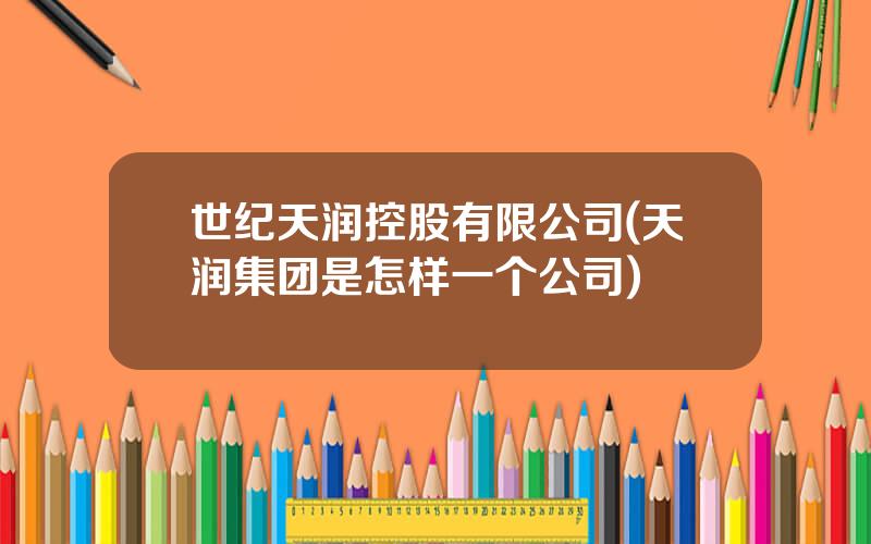 世纪天润控股有限公司(天润集团是怎样一个公司)