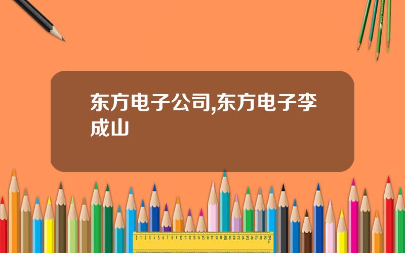 东方电子公司,东方电子李成山