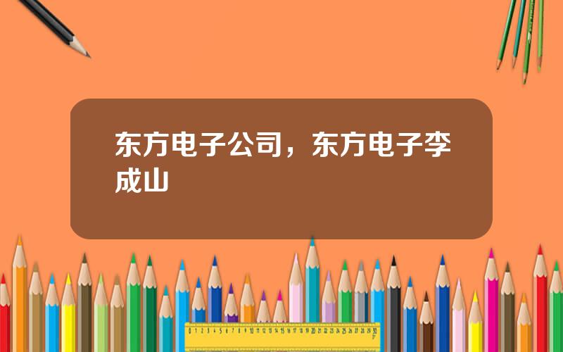 东方电子公司，东方电子李成山