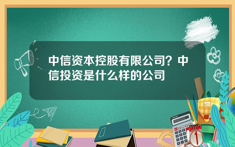 中信资本控股有限公司？中信投资是什么样的公司