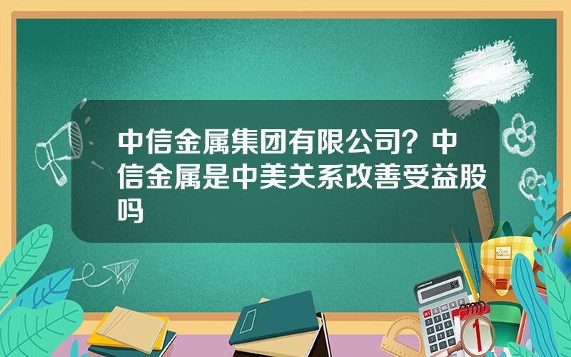 中信金属集团有限公司？中信金属是中美关系改善受益股吗