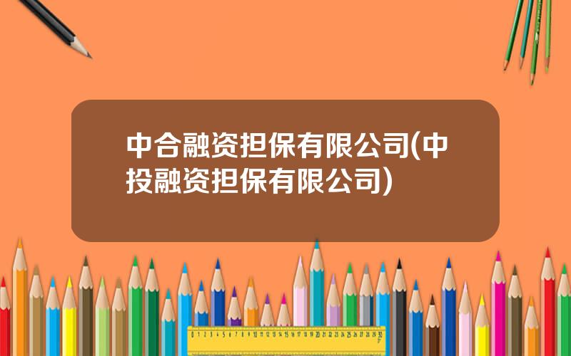 中合融资担保有限公司(中投融资担保有限公司)