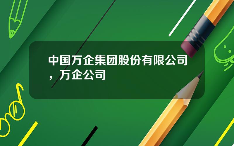 中国万企集团股份有限公司，万企公司