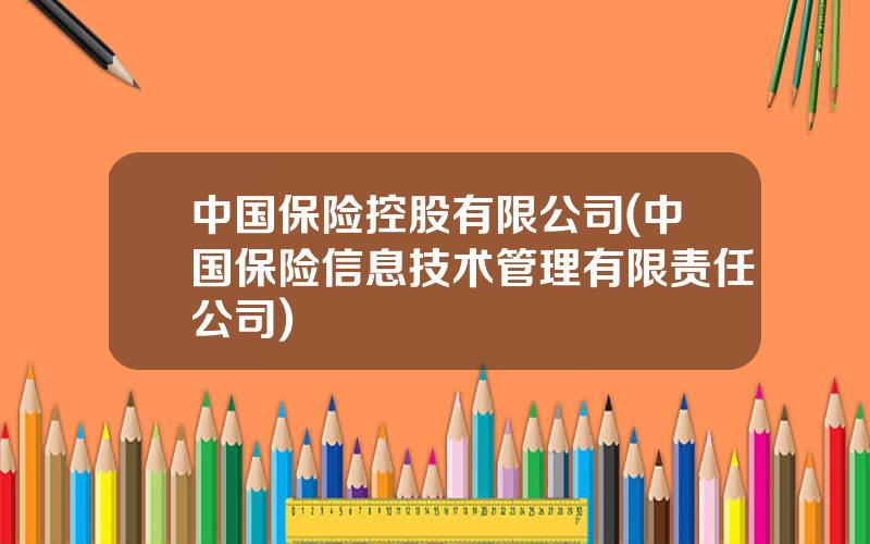 中国保险控股有限公司(中国保险信息技术管理有限责任公司)
