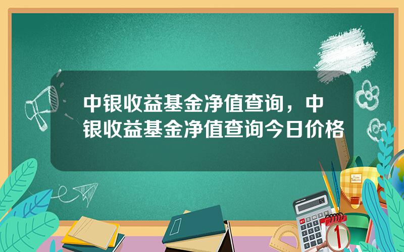 中银收益基金净值查询，中银收益基金净值查询今日价格