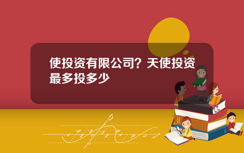 使投资有限公司？天使投资最多投多少