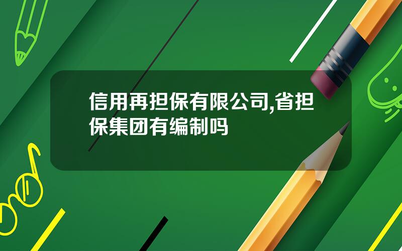 信用再担保有限公司,省担保集团有编制吗