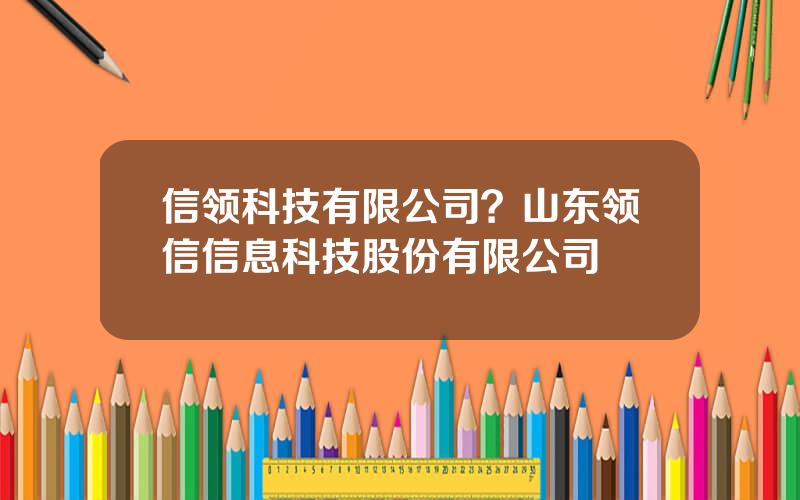 信领科技有限公司？山东领信信息科技股份有限公司