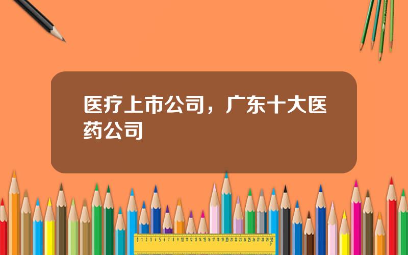 医疗上市公司，广东十大医药公司
