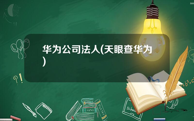 华为公司法人(天眼查华为)