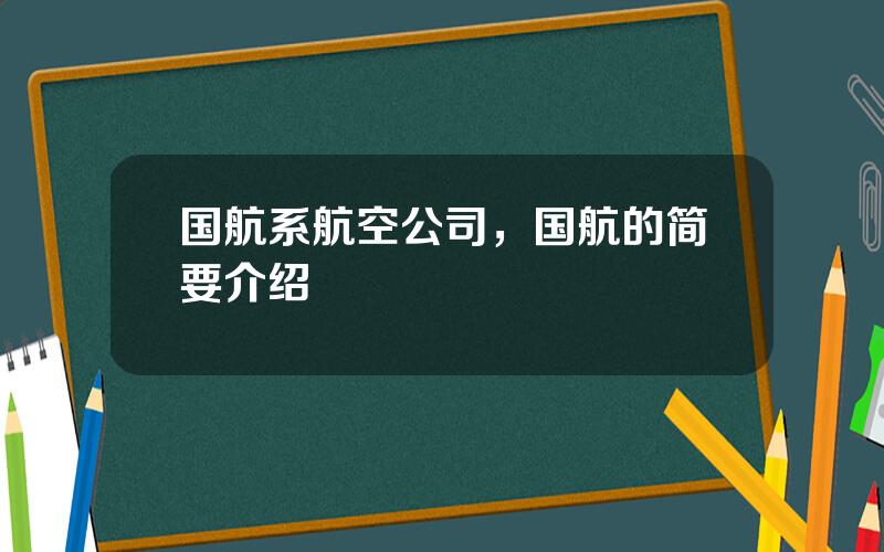国航系航空公司，国航的简要介绍