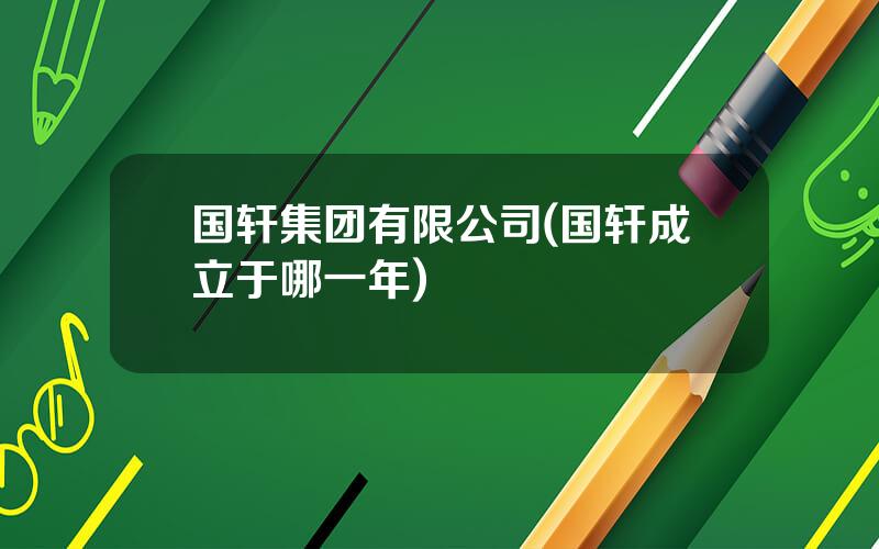 国轩集团有限公司(国轩成立于哪一年)