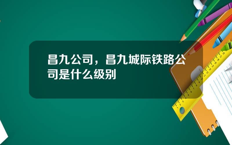昌九公司，昌九城际铁路公司是什么级别