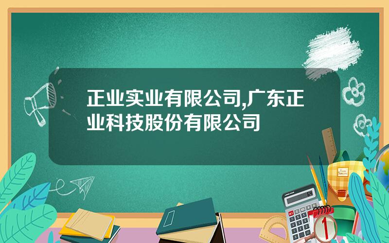 正业实业有限公司,广东正业科技股份有限公司