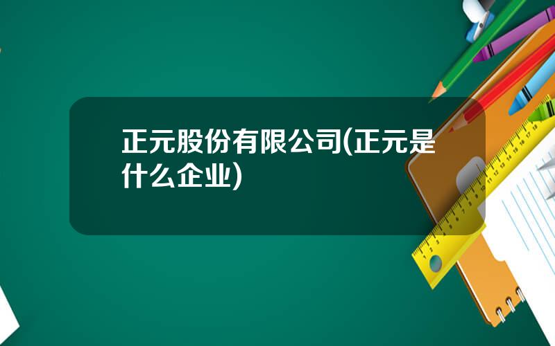 正元股份有限公司(正元是什么企业)