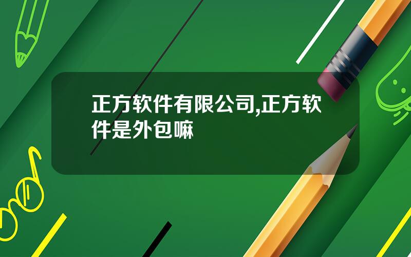 正方软件有限公司,正方软件是外包嘛