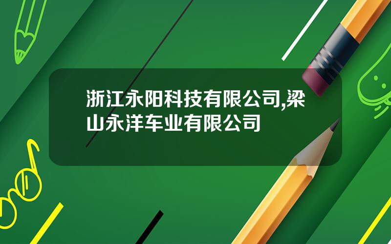 浙江永阳科技有限公司,梁山永洋车业有限公司