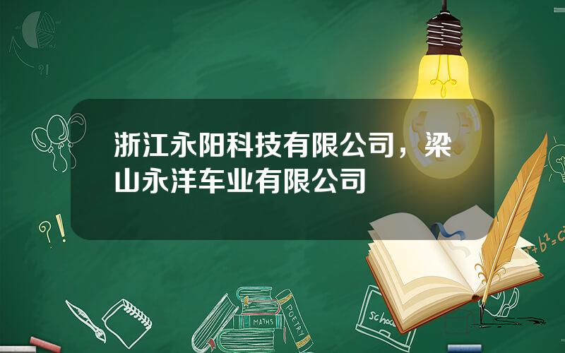 浙江永阳科技有限公司，梁山永洋车业有限公司