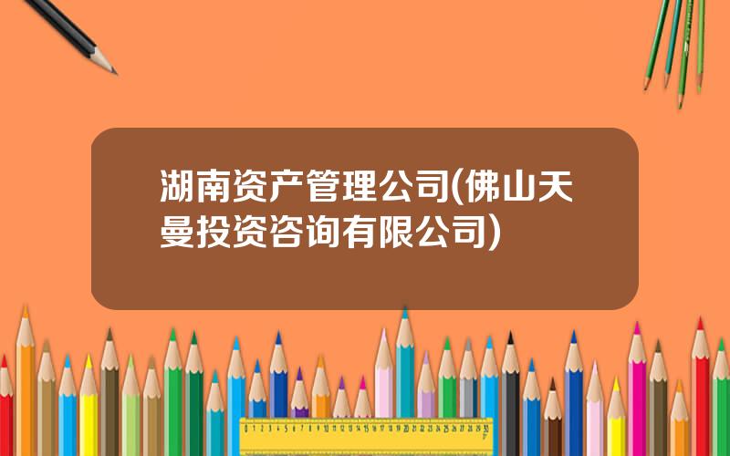 湖南资产管理公司(佛山天曼投资咨询有限公司)