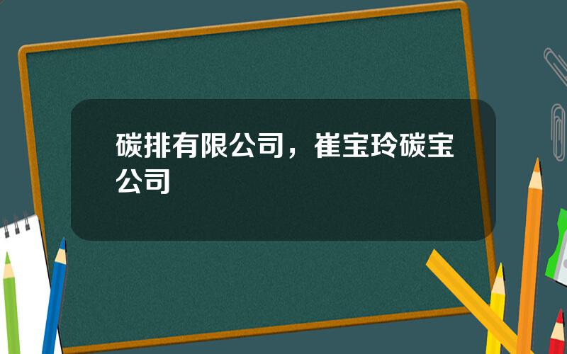 碳排有限公司，崔宝玲碳宝公司